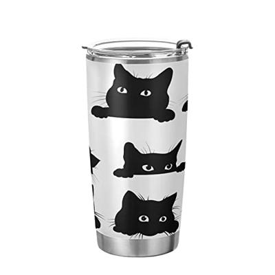 Personalized Tumbler - Funny Cat - 20oz Tumbler With Lid Insulated