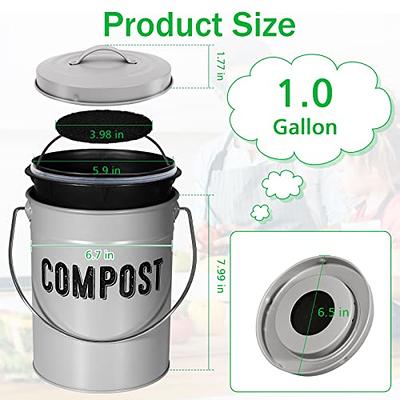 Durmmur Compost Bin Kitchen Counter, Indoor Compost Bin, Includes Inner  Bucket with Sealed Ring Compost Pail, Countertop Compost Bin with Lid,  Compost