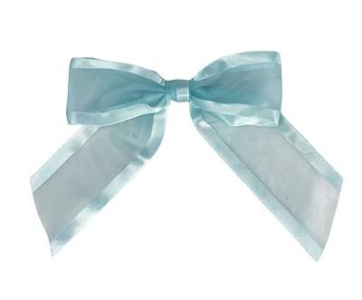 Christmas Bows - Wired Navy Blue Sheer Chiffon Christmas Wreath Bow 6 Inch