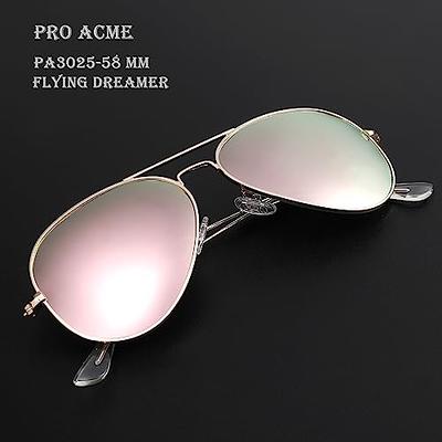 Pro Acme Classic Aviator Sunglasses for Men Women 100% Real Glass Lens  (Gold/Brown)