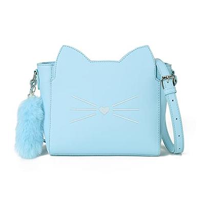 Girls Pearl Cat PU Leather Tassel Shoulder Bag Crossbody Bag Small