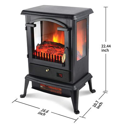 19 1500W Infrared Electric Fireplace Stove, 3-Sided View, Realistic Flame,  Overheat Protection, CSA Certified - For Small Spaces - Yahoo Shopping