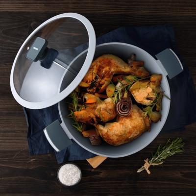 Cook Pro 4.5QT Aluminum Chicken Fryer W/ Pyrex Glass Lid and ILAG Non-Stick  Coating 410 