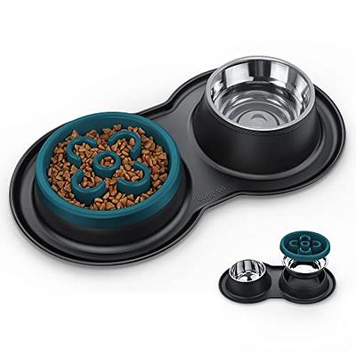 BurgeonNest Slow Feeder Dog Bowls, 27oz Stainless Steel 4-in-1 Food and Water  Bowls with No-Spill Silicone Mat Bloat Stop Slow Down Eating Puzzle Bowl  for Medium Small Sized Dogs - Yahoo Shopping