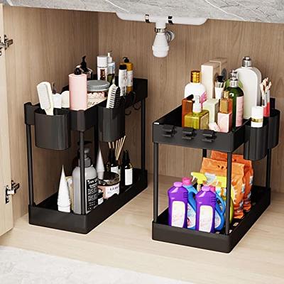 2-Tier Under Sink Storage Basket Organiser Multi Purpose Office