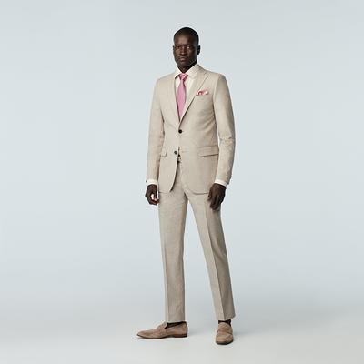 Slim Fit Paisley Suit Trousers In Cotton Blend