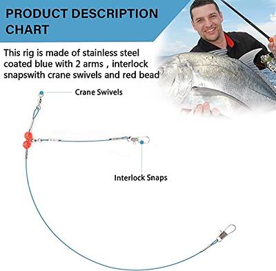 Buy fishing leaders tackle stainless steel, interlock snap, swivel