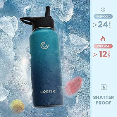 COKTIK 40 oz Insulated Tumbler with Straw, 3 Lids