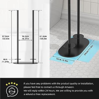 ROLABAM Heavy Weighted Toilet Paper Holder (with Reserve Function) Free Standing  Toilet Paper Holder Stand for