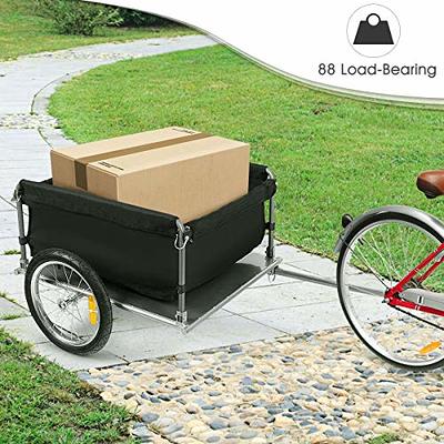 IRONMAX Bike Cargo Trailer, Folding Wagon Cart with 16'' Wheels