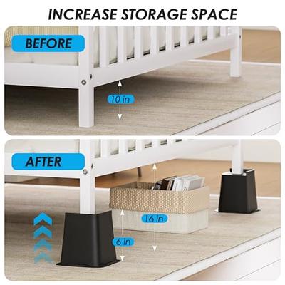  Bed Risers 5 inch,Heavy Duty Furniture Risers 6 Pack