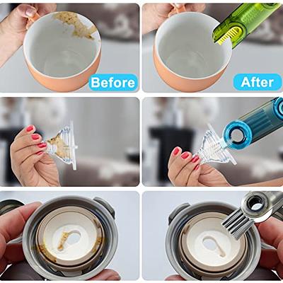 3 in 1 Multifunctional Cleaning Brush, Water Bottle Cleaner Brush Set  Include Cup Lid Gap Brush, Stainless Steel Long Handle Bottle Brush, Brush