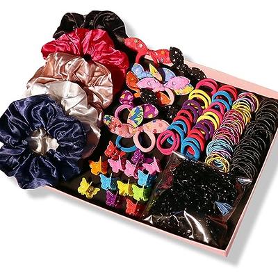 Pengxiaomei Hair Accessories for Girls, 800 Pcs Baby Hair Ties Hair Stuff for Girls Different Style Toddler Hair Ties Rubber Bands with Box Gifts for Girls Teens