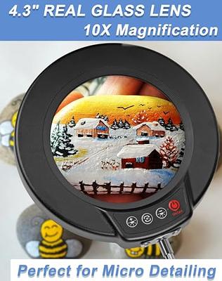 10X Coin Stamp Loupe Magnifier with Hands Free Stand 