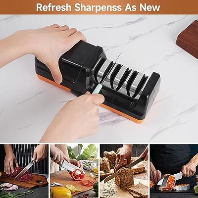 Electric Knife Sharpener for Kitchen Knives, Powerful Motor with Precision  Guides and Professional Diamond Abrasives, Expert Automatic Angle Detection