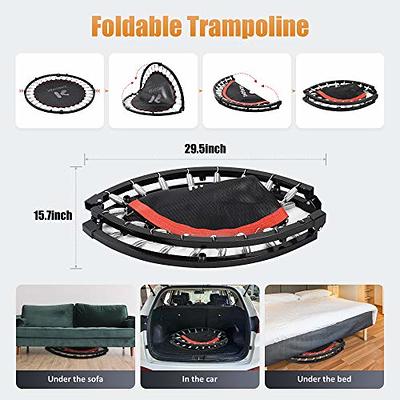 40 Foldable Mini Trampoline, Fitness Rebounder with Foam Handle, Exercise  Trampoline for Kids Adults Indoor/Garden Workout Max Load 330lbs