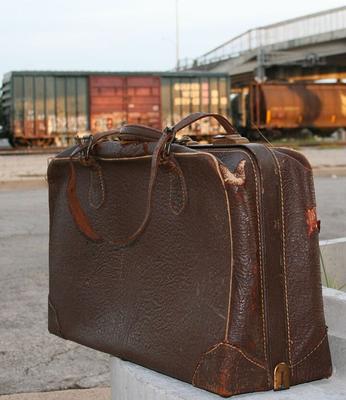 Vintage Leather Travel Bag Luggage Case