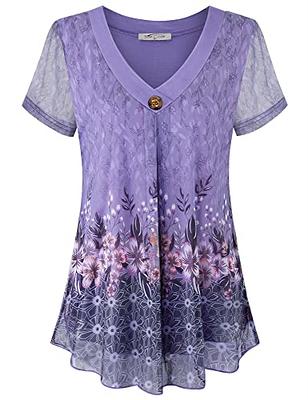 SHYPT Shirt Women Long Sleeve AutumnElegant Purple Formal Chiffon