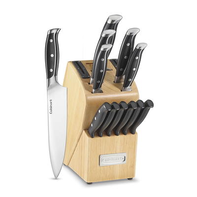 Kitchen Knife Set with Block, OOU 15-Pieces High Carbon Stainless