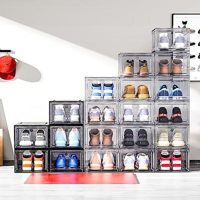 Upgrade Harder Solid Plastic Shoe Organizer with Magnetic Front