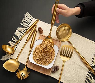 Gold Kitchen Utensils Set, Standcn 9 PCS 304 Stainless Steel All Metal  Cooking Tools with Meat Fork, Solid Spoon, Slotted Spoon, Spatula, Ladle,  Skimmer, Slotted Spatula, Spaghetti Server, Large Spoon - Yahoo Shopping