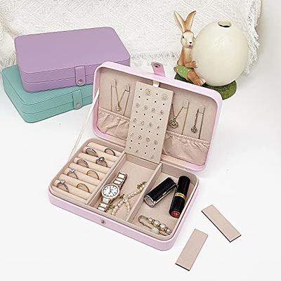 Creative Mini Jewelry Box Travel Portable Zipper Women Jewelry Organizer  Small PU Leather Earrings Necklace Rings Storage Case