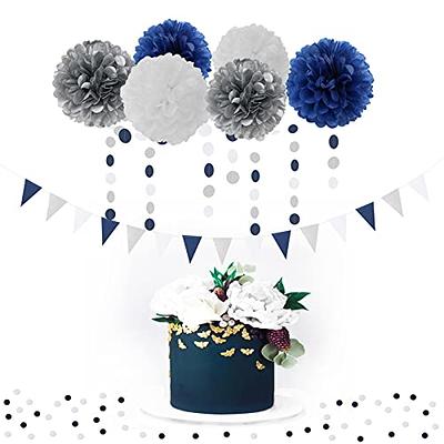 Navy Blue White Silver Party Decorations,23pcs Kit Graduation 2023 Tissue  Paper Pom Poms Streamers,Tassel Garland Banner Flowers,Men Birthday  Bachelorette Baby Shower Christmas Decor Lasting Surprise - Yahoo Shopping