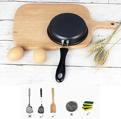 FELTECHELECTR Stainless Steel Wok Small Egg Frying Pan Stainless