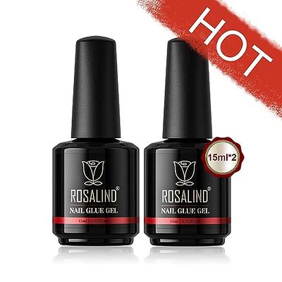 Saviland 2pcs Super Strength Nail Glue Gel 6-in-1 8ml Long Lasting Nail Glue for Fake Nails ,Professional Fake Nail Adhesive Glue, Size: 8 mL, Clear