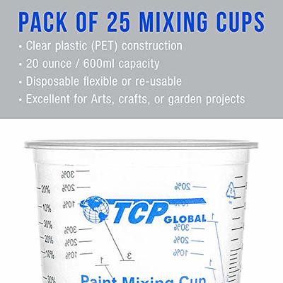 10oz Disposable Graduated Clear Plastic Cups for Mixing Paint