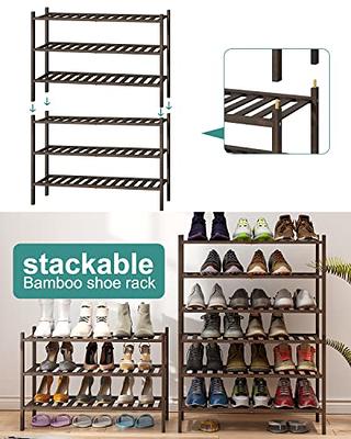 viewcare Small Shoe Rack, 3-Tier Shoe Rack for Entryway, Bamboo Wood Shoe  Rack for Closet & Hallway, Long 17.2IN | Beautiful | Functional | Sturdy 