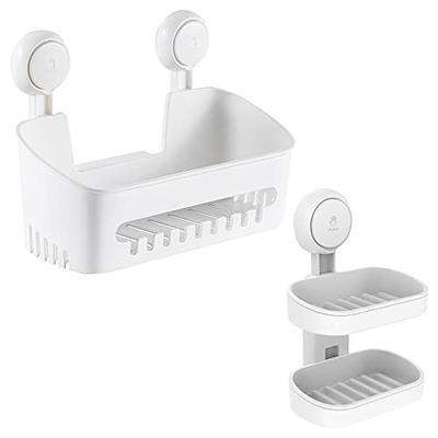 Shower Caddy Suction Cup Shower Shelf Suction Shower Basket One Second  Installation NO-Drilling Removable Powerful Suction Shower Caddy Max Hold  22lbs Caddy Suction Cup Waterproof Organizer - White - Yahoo Shopping