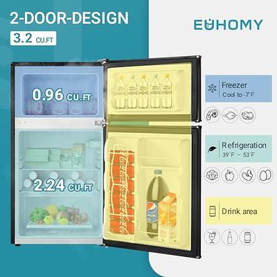 Euhomy Upright Freezer, 3.0 Cubic Feet, Single Door Compact Mini Freezer with Reversible Door, Small Freezer for Home/Dorms/Apartment/Office (Black)