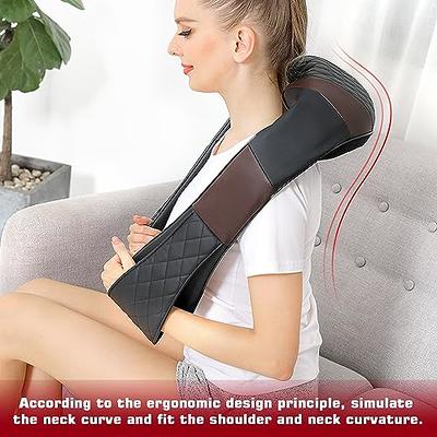 4D Neck Kneading Massager, Deep Tissue with Heating Functions for Shoulder,  Back, Leg, Body Muscle Pain Relief at Home, Office and Car Use