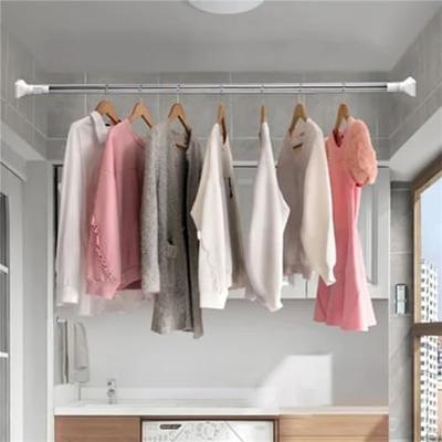 Hanging Closet Rod - 29-64 Inches Space Saving Closet Rod Extender Hanging  - Black Adjustable Clothes Hanging Bar, Stainless Steel Closet Garment  Organizer Rack ,Heavy Duty Shower Curtain Rods for Closet,Bathroom,Windows 