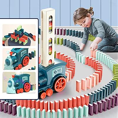 NEWCREATIVETOP Wooden Dominos Blocks Set, Kids Game Educational Play Toy,  Domino Racing Toy Game (240PCS)