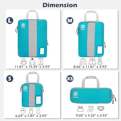 Dec-Mec 6 Set Compression Packing Cubes with Labels for Travel, Expandable Packing Organizers, Carry on Luggage Suitcase Organizer Bags As Travel