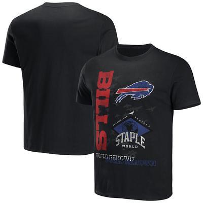 Men's Majestic Threads Cream/Royal Buffalo Bills Gridiron Classics Raglan  3/4-Sleeve T-Shirt 