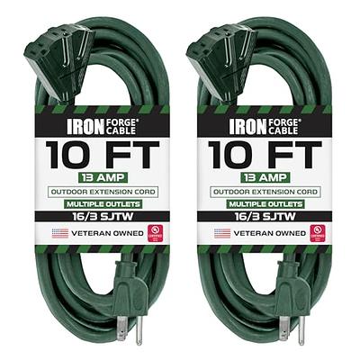 25 Foot Outdoor Extension Cord with 3 Electrical Power Outlets - 10/3 -  iron forge tools