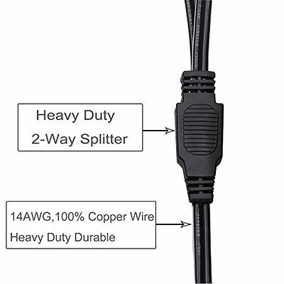 SCCKE 3.3ft / 1m 14 AWG Extension Cord Dual Plug Socket with Battery Clamp  12V/ 24V Battery Clip-On and Cigarette Lighter Adapter - Yahoo Shopping