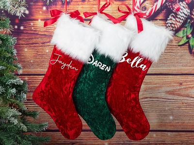 Christmas Stocking, Personalized Stocking, Red Velvet Stocking, Mongram  Stocking, Family Stockings, Custom Holiday Stocking - Yahoo Shopping