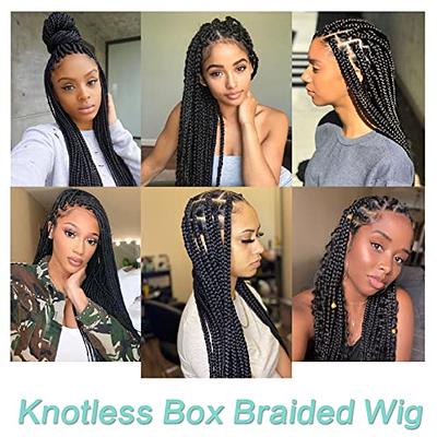 36 inches Synthetic Lace Front Wig Braided Wigs Braid African With Baby  Hair Braided Lace Front Wigs Water Wavy Wigs