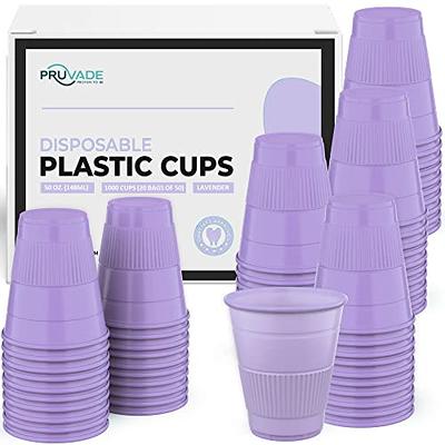 1000 Purple Plastic Disposable Ribbed Drinking Dental Cups, 5 Oz