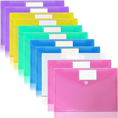 Basics Plastic Envelopes for A4 & Letter Paper with Snap Button,  10-Pack