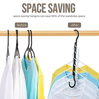 Magic Space Saving Hangers, 5 Holes Sturdy Plastic Hanger Clothes