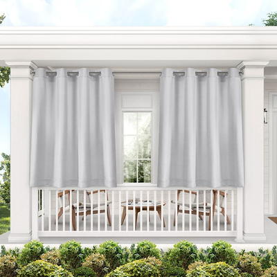 Grommeted Dove Sunbrella Outdoor Curtains