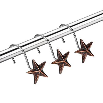 AGPtek Star Decorative Rustic Shower Curtain Hooks for Home Bathroom, Set  of 12, Brown - Yahoo Shopping