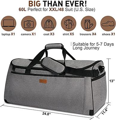 Garment Bags for Travel, Convertible Carry on Garment Bag Large Duffle Bags  for Women, 2 in 1 Hanging Suitcase Suit Water Resistant Duffel Travel Bags