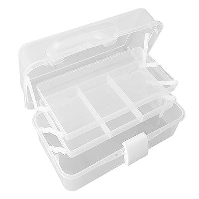 HengLiSam 12'' Three-Layer Clear Plastic Storage Case for Art Craft and  Cosmetic, Multipurpose Organizer and Portable Handled Storage Box for Home