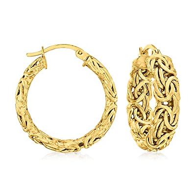 Ross-Simons 18kt Gold Over Sterling Small Byzantine Hoop Earrings